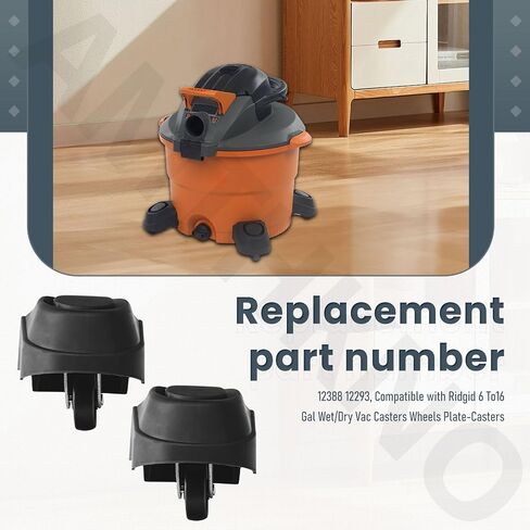 12388 Foot Caster & 12293 Caster Wheel Kit for Ridgid 6 & 16 Gal Wet/Dry Vacuum ، يستخدم لأعضاء اللوحة (2) in Kuwait