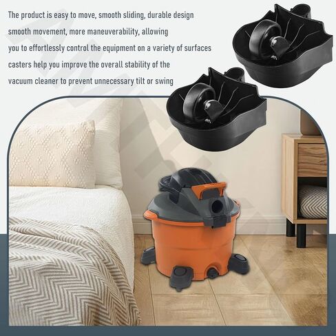 12388 Foot Caster & 12293 Caster Wheel Kit for Ridgid 6 & 16 Gal Wet/Dry Vacuum ، يستخدم لأعضاء اللوحة (2) in Kuwait