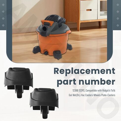 12388 Foot Caster & 12293 Caster Wheel Kit for Ridgid 6 & 16 Gal Wet/Dry Vacuum ، يستخدم لأعضاء اللوحة (2) in Kuwait