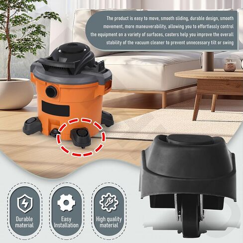 12388 Foot Caster & 12293 Caster Wheel Kit for Ridgid 6 & 16 Gal Wet/Dry Vacuum ، يستخدم لأعضاء اللوحة (2) in Saudi Arabia