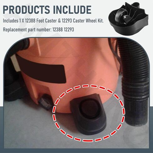12388 Foot Caster & 12293 Caster Wheel Kit for Ridgid 6 & 16 Gal Wet/Dry Vacuum ، يستخدم لأعضاء اللوحة (2) in Saudi Arabia