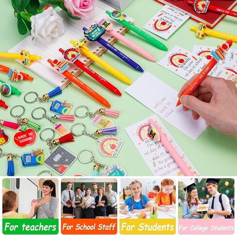 24 Set Back to School Student Gifts Bulk Ballpoint Pens Keychains and Greeting Cards Set First Day of School Gifts for Teacher Classroom Rewards Party Favors in Saudi Arabia