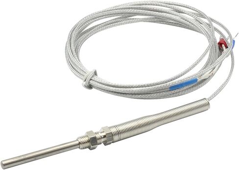 Probe Type Thermocouple K Stainless Steel Shielded Wire Thermal Resistance Temperature Sensor 1Pcs(4M Type K,200mm) in Saudi Arabia