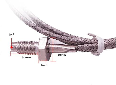 Thermocouple Thread M8 /M6 Screw K /Pt100 نوع المستشعر مستشعر درجة حرارة المستشعر 0-800 ° C 1pcs (M6 Pt100 2M) in Saudi Arabia
