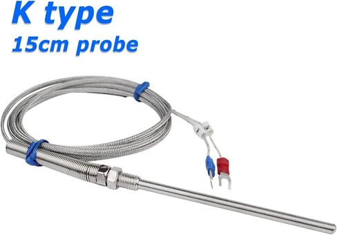 15cm Stainless Steel Probe Thermocouple Sensor K Type Tube with Wire Cable 0-400°C 1Pcs(Cable Length 3.0m) in Saudi Arabia