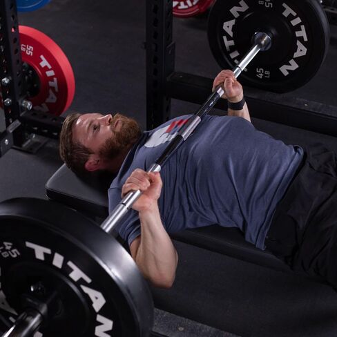 سلسلة Power Barbell Power Barbell Titan Fitness ، 20 كيلوغرام 29 ملم متوسطة الترشيح ، تم تصنيفها على 1500 رطل ، حركات تدريب على قوة الصالة الرياضية للمنزل من أجل القرفصاء البطيئة ، ومقعد ، وحركات Deadlift in Saudi Arabia