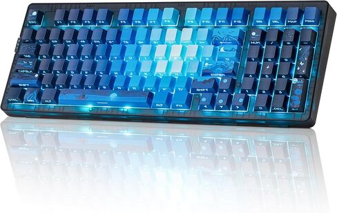 ZORNHER ZH980 Wireless Mechanical Gaming Keyboard,95% Blue Custom Creamy Keyboard with Number Pad,Starry Night Dye Sublimation PBT Keycaps,Pre-lubed Linear Switches,Hot-Swappable,RGB Backlit in Saudi Arabia