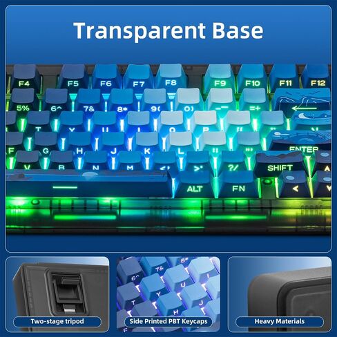 ZORNHER ZH980 Wireless Mechanical Gaming Keyboard,95% Blue Custom Creamy Keyboard with Number Pad,Starry Night Dye Sublimation PBT Keycaps,Pre-lubed Linear Switches,Hot-Swappable,RGB Backlit in Saudi Arabia