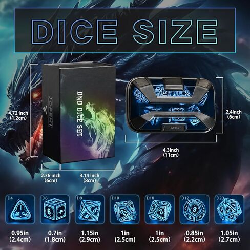 Light up DND Dice Set Rechargeable,Cool LED D and D Dice 7pcs with Charging Box Polyhedral Dungeons and Dragons RPG Dice Set for Role Playing Table Game (Astral Shard Orange) in Saudi Arabia