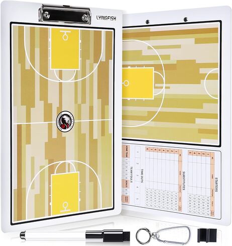 Basketball Dry Erase Coaches Clipboard，Waterproof Basketball Clipboard for Coaches Double-Sided Basketball White Board for Coaches Writable and Erasable Basketball Dry Erase Board for Coaches （Blue） in Kuwait