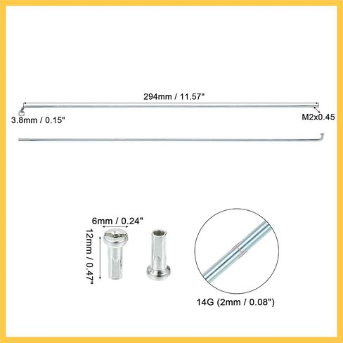 36 pcs 14g j bend 294mm × 2mm متحدث دراجة دراجة مع حلمات الفضة الفضية قطع بديل للسيارات in Kuwait