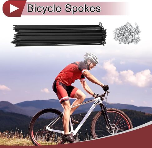 36 Set 12G Bicycle Spokes 219mm Bike Wheel Spokes 45 Steel Black in Saudi Arabia
