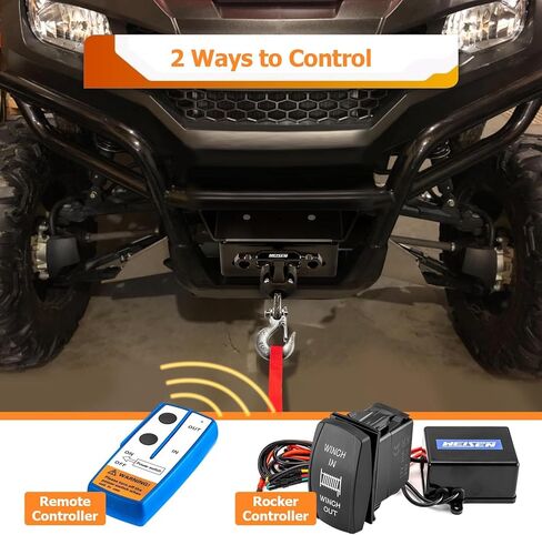 WeiSen 12V Electric 4500lb Winch Kit with Mount Bracket and Rocker Switch Compatible with Honda Pioneer 700 4 2014-2025, w/Hawse Fairlead Synthetic Line and Stopper in Saudi Arabia
