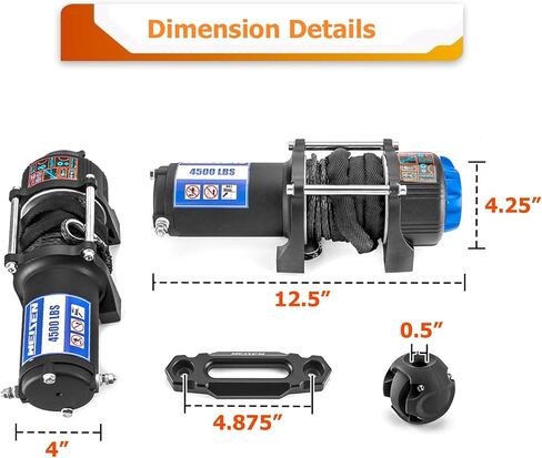 WeiSen 12V Electric 4500lb Winch Kit with Mount Bracket and Rocker Switch Compatible with Honda Pioneer 700 4 2014-2025, w/Hawse Fairlead Synthetic Line and Stopper in Saudi Arabia