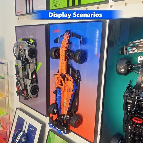 WETCEAOM Display Wallboard for Lego Speed Champions 10-in-1 F1 Car 77242,77243,77244,77245,77246,77247,77248,77249,77250,77251, Ideas for Lego Car Wall Mount Display Lover, Models not Included in Kuwait