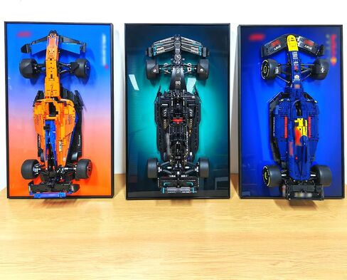 WETCEAOM Display Wallboard for Lego Speed Champions 10-in-1 F1 Car 77242,77243,77244,77245,77246,77247,77248,77249,77250,77251, Ideas for Lego Car Wall Mount Display Lover, Models not Included in Kuwait