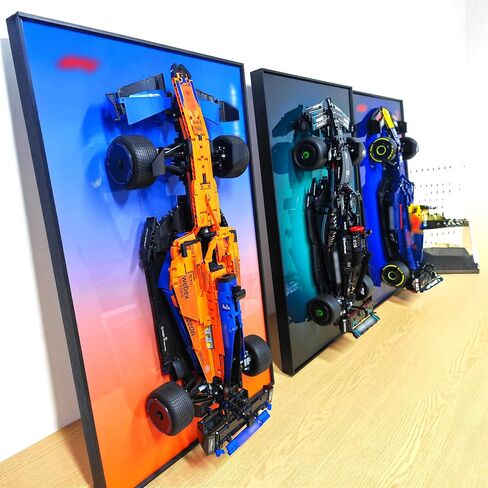 WETCEAOM Display Wallboard for Lego Speed Champions 10-in-1 F1 Car 77242,77243,77244,77245,77246,77247,77248,77249,77250,77251, Ideas for Lego Car Wall Mount Display Lover, Models not Included in Kuwait
