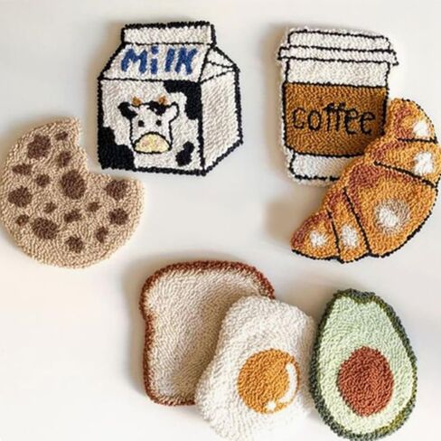 Huacan Puppy Punch Needle Coaster Kit - 6 Patterns Dog Punch Needle Embroidery Craft Kit, DIY Felting Coaster for Adults Beginners in Saudi Arabia