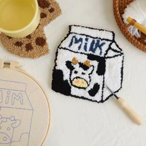 Huacan Puppy Punch Needle Coaster Kit - 6 Patterns Dog Punch Needle Embroidery Craft Kit, DIY Felting Coaster for Adults Beginners in Saudi Arabia