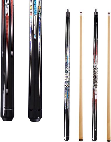 Canadian Maple Pool Cue Stick, Stainless Steel 5/16" X 18 Joint, 58 Inch 13mm Tip Billiard Pool Cue Stick, 19 20 oz, 2-Piece Pool Cue Stick for Beginner, Commercial Home Entertainment in Kuwait