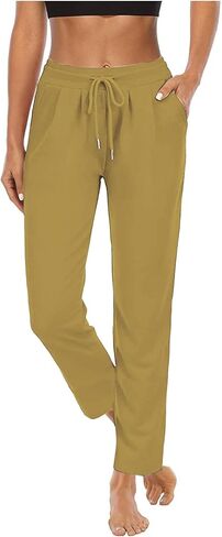 سروال مستقيمة الساق للنساء Petite sweatpants فضفاضة فضفاضة ملائمة للركض غير الرسمي السراويل الرباطية الأصفاد الكاحل جيوب in Kuwait