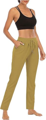 سروال مستقيمة الساق للنساء Petite sweatpants فضفاضة فضفاضة ملائمة للركض غير الرسمي السراويل الرباطية الأصفاد الكاحل جيوب in Kuwait