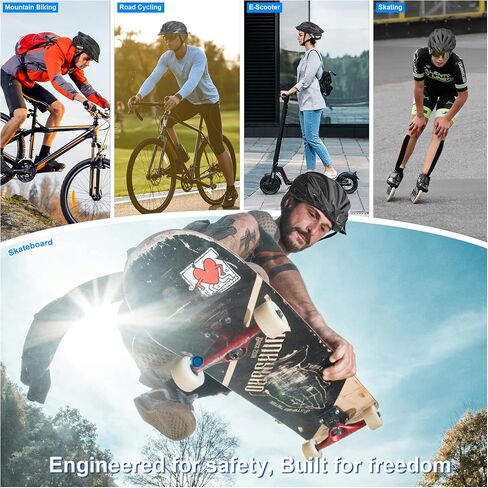 Adult Bike Helmet for Men/Women with Helmet Bag 2 Removable Moisture-Wicking Liners & Visors Lightweight Shockproof Adjustable Design CPSC 1203 & EN 1078 Safety Certified for Road/Commute/MTB in Kuwait