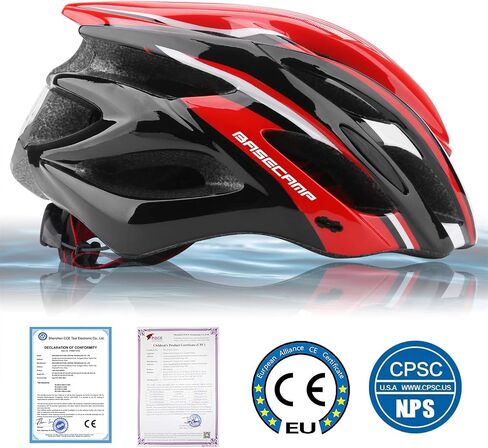 خوذة دراجة Basecamp للنساء الرجال مع LED Safety Light Light قابلة للإزالة من أشعة الشمس ، خوذة دراجة خفيفة الوزن ، خوذات الجبال والطرق القابلة للتنفس للبالغين للبالغين in Kuwait