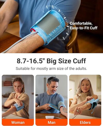 iHealth Accu Luminate Arm Blood Pressure Monitor – 4.5" Large Tri-Color WHO-Based LCD, Clinically Validated Accuracy, Irregular Heartbeat Alert, Bluetooth Cloud Sync, Adjustable Large 8.6"–17" Cuff in Kuwait