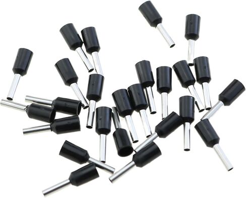 MeetOTOOT 1000PCS AWG 16/1.5 مم موصلات تجعيد النحاس المعزولة ، محطات نهاية السلك pin تجعيد الأسود الأسود in Saudi Arabia