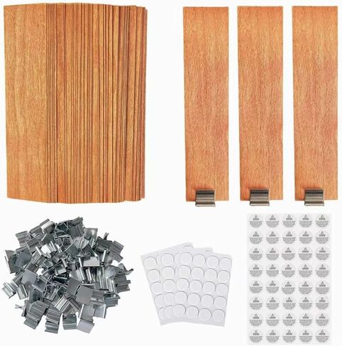 25pcs شمعة خشبية من الشمعة لـ DIY صنع شمعة مصنوعة من الفتيل الخشبي لصنع الشمعة صنع الخشب فتيل الخشب الطبيعي النوى لشمعة DIY in Saudi Arabia