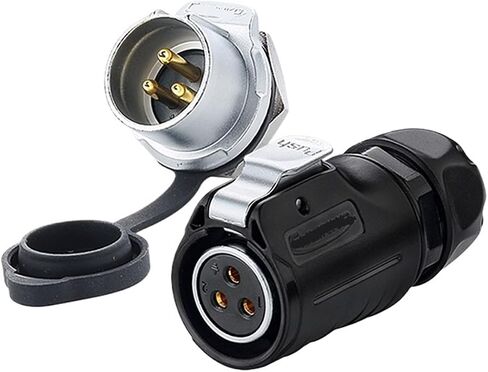 LP20 waterproof aviation 3-pin female male threaded panel waterproof connector(Single hole reverse mounting) in Kuwait