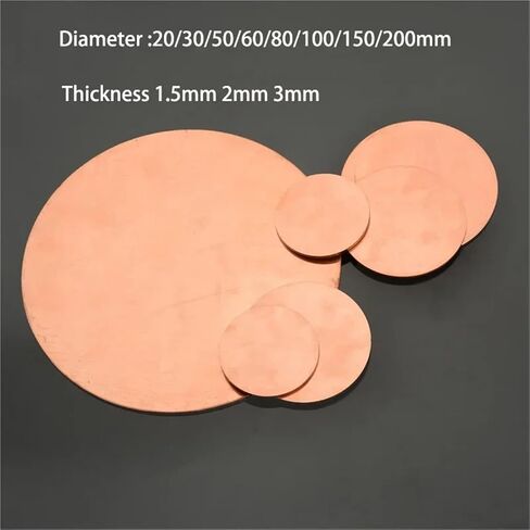 DIY T2 DISC DISC ROPER PLATE DIMETER 20/30/50/00/80/10/150/100 مم سماكة 1.5 مم 2 مم 3 مم (3 × 80 مم 1pcs) in Kuwait