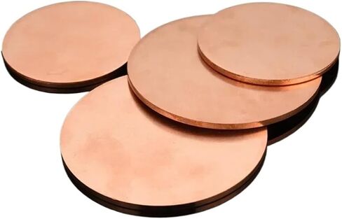 DIY T2 Copper Disc Round Plate Sheet Diameter 20/30/50/60/80/100/150/200mm Thickness 1.5mm 2mm 3mm(3x80mm 1pcs) in Saudi Arabia