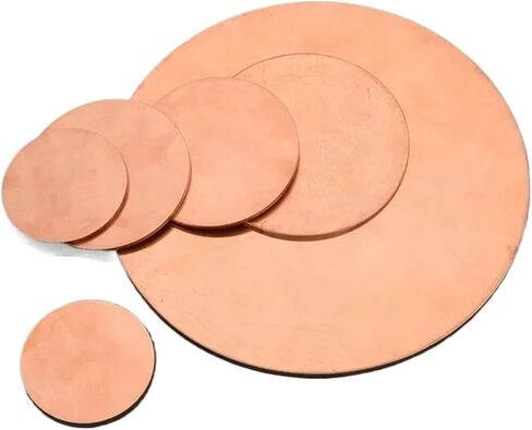 DIY T2 Copper Disc Round Plate Sheet Diameter 20/30/50/60/80/100/150/200mm Thickness 1.5mm 2mm 3mm(3x80mm 1pcs) in Saudi Arabia