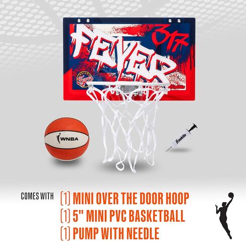 Franklin Sports WNBA Team Over The Door Basketball Hoops - Kids Indoor Mini Basketball Hoop + Ball Set - WNBA Fan Mini Hoops in Kuwait