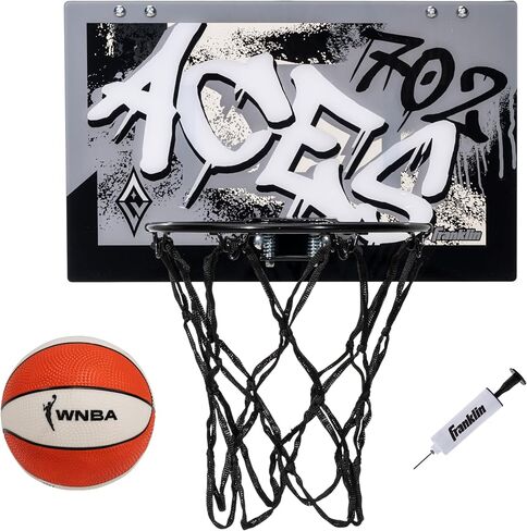 Franklin Sports WNBA Team Over The Door Basketball Hoops - Kids Indoor Mini Basketball Hoop + Ball Set - WNBA Fan Mini Hoops in Kuwait
