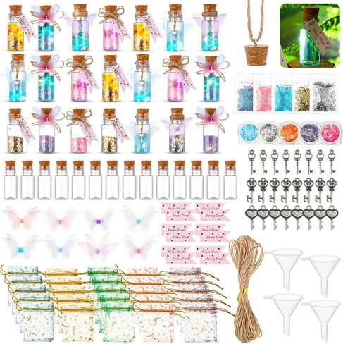 Jinei 174 Pieces Fairy Magic Potions Kit with 24 Magic Witch Potion Bottles Fairy Wing DIY Magic Fairy Potion Making Kit for Fairy Theme Birthday Decorations Creative Gift Filling Supplies in Saudi Arabia