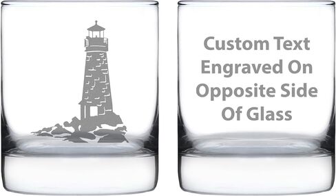Lighthouse Whiskey Rocks Glass - Nautical Themed Decor and Gifts for Beach Lovers - 10.25 Oz Glasses in Saudi Arabia
