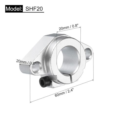 uxcell 4pcs SHF20 ألومنيوم قضيب خطوط سكة حديد دعم لعمود قطرها 20 مم ، وأدلة السكك الحديدية الخطية قوس مع وجع لآلة CNC ، والطابعة ثلاثية الأبعاد ، ومعدات الأتمتة in Saudi Arabia