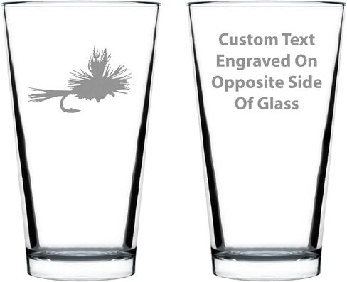 Fly Fishing Pint Glass for Beer - Unique Flyfishing Themed Gifts for Fishermen - 16 oz Glasses in Saudi Arabia