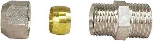1pcs 1/8 "" 1/4 "" 3/8 "" 1/2 "Thread 4 6 8 10 12 14 16mm tube brass adapter compression forting tube compression (12mm ، 1/4") in Kuwait