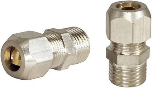 1pcs 1/8 "" 1/4 "" 3/8 "" 1/2 "Thread 4 6 8 10 12 14 16mm tube brass adapter compression forting tube compression (12mm ، 1/4") in Kuwait