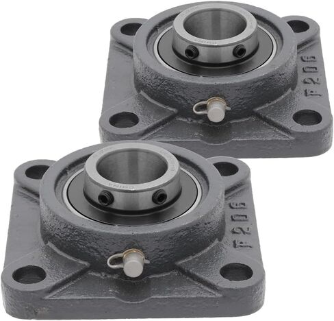 [2 حزمة] UCF206-18-وحدة محمل كرة حافة شفة 4-Bolt ، إدراج محمل UC206-18 ، الإسكان الحديد الزهر F206 ، عمود التجوي in Saudi Arabia