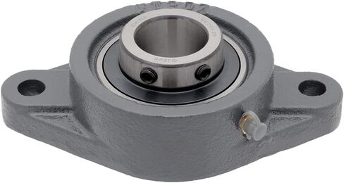[2-pack] UCFT207-20-2-Bolt Flange-Mount Ball Unit ، إدراج محمل UC207-20 ، الإسكان الحديد الزهر FT207 ، عمود التجويف 1-1/4 في (31.75 مم) ، وضع قفل المسمار ، 6-1/8 في (155.575 مم) طول طول in Saudi Arabia