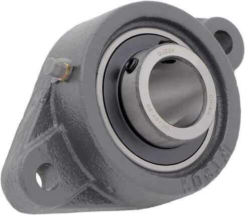 [2-pack] UCFT207-20-2-Bolt Flange-Mount Ball Unit ، إدراج محمل UC207-20 ، الإسكان الحديد الزهر FT207 ، عمود التجويف 1-1/4 في (31.75 مم) ، وضع قفل المسمار ، 6-1/8 في (155.575 مم) طول طول in Saudi Arabia
