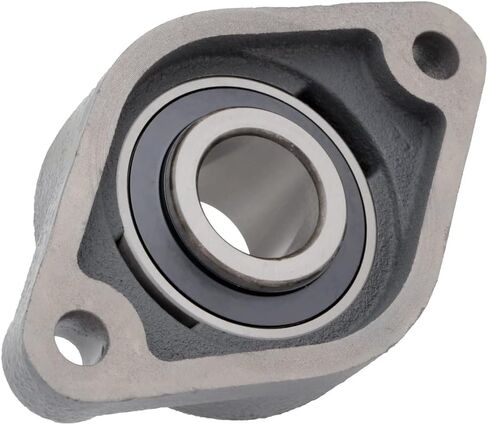 [2-pack] UCFT207-20-2-Bolt Flange-Mount Ball Unit ، إدراج محمل UC207-20 ، الإسكان الحديد الزهر FT207 ، عمود التجويف 1-1/4 في (31.75 مم) ، وضع قفل المسمار ، 6-1/8 في (155.575 مم) طول طول in Saudi Arabia