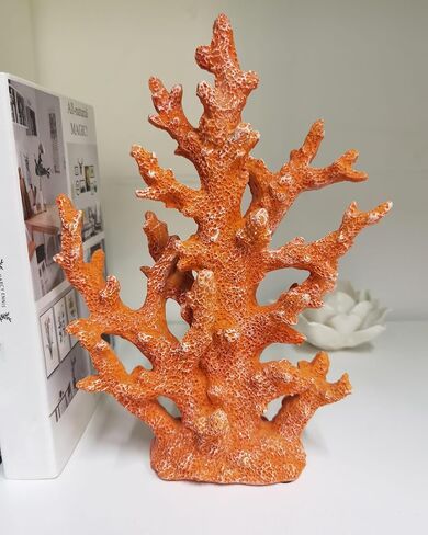 Lifelike Coral Reef Sculpture Statue - Handmade Resin Ocean Decor for Aquarium, Desk, Bathroom, Shelf - Coastal Beach Nautical Theme Gift for Home & Office in Saudi Arabia