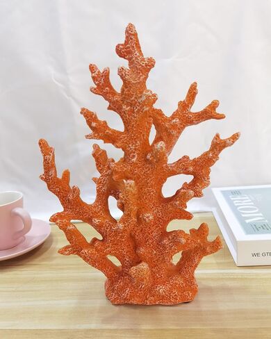 Lifelike Coral Reef Sculpture Statue - Handmade Resin Ocean Decor for Aquarium, Desk, Bathroom, Shelf - Coastal Beach Nautical Theme Gift for Home & Office in Saudi Arabia