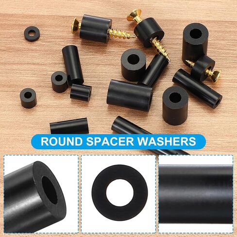 PATIKIL 120Pcs M8 ABS Spacers 5/16" ID x 9/16" OD x 1/2" L Plastic Round Spacer Washers Black Standoff Nut Unthreaded for M8 or 5/16 inch Screws Bolts Electrical Outlet in Saudi Arabia